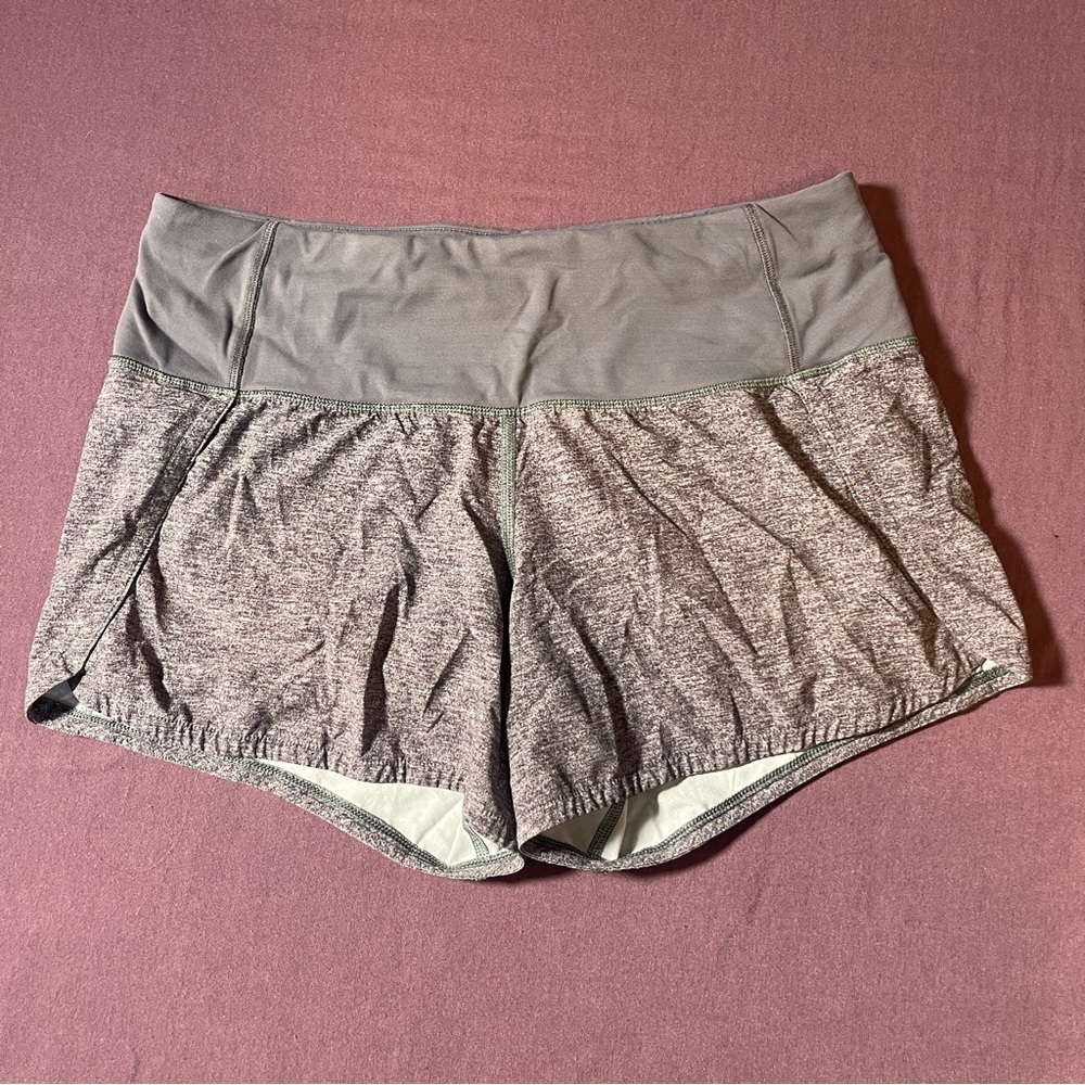 Lululemon Run Times Short II*4" Heather Lux Multi Black- Size 2 *Flaw Faded logo